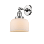 Innovations Lighting Large Bell Single Light 12" Tall Bathroom Sconce with Multiple Shade Options Polished Chrome / Matte White Cased