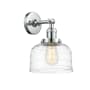 Innovations Lighting Bell 12" Tall Wall Sconce Polished Chrome / Clear Deco Swirl