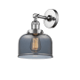 Innovations Lighting Large Bell Single Light 12" Tall Bathroom Sconce with Multiple Shade Options Polished Chrome / Smoked