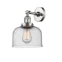 Innovations Lighting Large Bell Single Light 12" Tall Bathroom Sconce with Multiple Shade Options Polished Chrome / Seedy