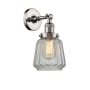 Innovations Lighting Chatham Single Light 12" Tall Bathroom Sconce with Multiple Shade Options Polished Nickel / Clear Fluted