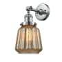 Innovations Lighting Chatham Single Light 12" Tall Bathroom Sconce with Multiple Shade Options Polished Nickel / Mercury Fluted