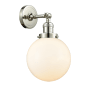 Innovations Lighting Beacon 14" Tall Bathroom Sconce Polished Nickel / Matte White