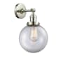 Innovations Lighting Beacon 14" Tall Bathroom Sconce Polished Nickel / Clear