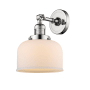 Innovations Lighting Large Bell Single Light 12" Tall Bathroom Sconce with Multiple Shade Options Polished Nickel / Matte White Cased