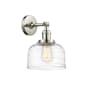 Innovations Lighting Bell 12" Tall Wall Sconce Polished Nickel / Clear Deco Swirl