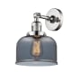 Innovations Lighting Large Bell Single Light 12" Tall Bathroom Sconce with Multiple Shade Options Polished Nickel / Smoked