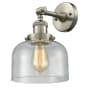 Innovations Lighting Large Bell Single Light 12" Tall Bathroom Sconce with Multiple Shade Options Polished Nickel / Seedy