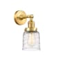 Innovations Lighting Bell 10" Tall Wall Sconce Satin Gold / Deco Swirl