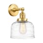 Innovations Lighting Bell 12" Tall Wall Sconce Satin Gold / Clear Deco Swirl