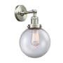 Innovations Lighting Beacon 14" Tall Bathroom Sconce Brushed Satin Nickel / Clear