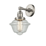 Innovations Lighting Small Oxford Single Light 12" Tall Bathroom Sconce with Multiple Shade Options Brushed Satin Nickel / Seedy