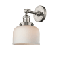 Innovations Lighting Large Bell Single Light 12" Tall Bathroom Sconce with Multiple Shade Options Satin Brushed Nickel / Matte White Cased
