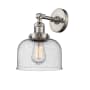 Innovations Lighting Large Bell Single Light 12" Tall Bathroom Sconce with Multiple Shade Options Satin Brushed Nickel / Seedy