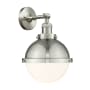 Innovations Lighting Hampden 12" Tall Wall Sconce Brushed Satin Nickel / Matte White