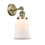 Innovations Lighting Canton Single Light 11" Tall Bathroom Sconce - 3 Way Switch on Socket Antique Brass / Matte White