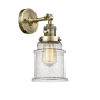 Innovations Lighting Canton Single Light 11" Tall Bathroom Sconce - 3 Way Switch on Socket Antique Brass / Seedy