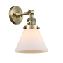 Innovations Lighting Large Cone Single Light 10" Tall Bathroom Sconce with Multiple Shade Options Antique Brass / Matte White