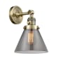 Innovations Lighting Large Cone Single Light 10" Tall Bathroom Sconce with Multiple Shade Options Antique Brass / Plated Smoke