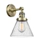 Innovations Lighting Large Cone Single Light 10" Tall Bathroom Sconce with Multiple Shade Options Antique Brass / Seedy