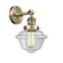 Innovations Lighting Small Oxford Single Light 12" Tall Bathroom Sconce with Multiple Shade Options Antique Brass / Clear
