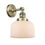 Innovations Lighting Large Bell Single Light 12" Tall Bathroom Sconce with Multiple Shade Options Antique Brass / Matte White