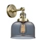 Innovations Lighting Large Bell Single Light 12" Tall Bathroom Sconce with Multiple Shade Options Antique Brass / Smoke