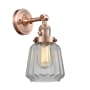 Innovations Lighting Chatham Single Light 12" Tall Bathroom Sconce with Multiple Shade Options Antique Copper / Clear