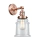 Innovations Lighting Canton Single Light 11" Tall Bathroom Sconce - 3 Way Switch on Socket Antique Copper / Clear