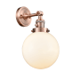 Innovations Lighting Beacon 14" Tall Bathroom Sconce Antique Copper / Matte White Cased