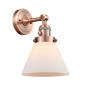 Innovations Lighting Large Cone Single Light 10" Tall Bathroom Sconce with Multiple Shade Options Antique Copper / Matte White Cased