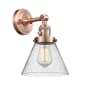 Innovations Lighting Large Cone Single Light 10" Tall Bathroom Sconce with Multiple Shade Options Antique Copper / Seedy