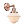 Innovations Lighting Small Oxford Single Light 12" Tall Bathroom Sconce with Multiple Shade Options Antique Copper / Matte White Cased