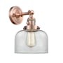 Innovations Lighting Large Bell Single Light 12" Tall Bathroom Sconce with Multiple Shade Options Antique Copper / Clear