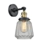 Innovations Lighting Chatham Single Light 12" Tall Bathroom Sconce with Multiple Shade Options Black Antique Brass / Clear