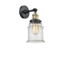 Innovations Lighting Canton Single Light 11" Tall Bathroom Sconce - 3 Way Switch on Socket Black Antique Brass / Seedy