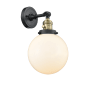 Innovations Lighting Beacon 14" Tall Bathroom Sconce Black Antique Brass / Matte White
