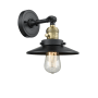 Innovations Lighting Railroad Single Light 8" Tall Bathroom Sconce with Multiple Shade Options Black Antique Brass / Matte Black