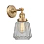 Innovations Lighting Chatham Single Light 12" Tall Bathroom Sconce with Multiple Shade Options Brushed Brass / Clear