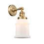 Innovations Lighting Canton Single Light 11" Tall Bathroom Sconce - 3 Way Switch on Socket Brushed Brass / Matte White