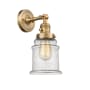 Innovations Lighting Canton Single Light 11" Tall Bathroom Sconce - 3 Way Switch on Socket Brushed Brass / Seedy