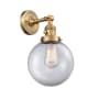 Innovations Lighting Beacon 14" Tall Bathroom Sconce Brushed Brass / Clear