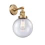 Innovations Lighting Beacon 14" Tall Bathroom Sconce Brushed Brass / Seedy