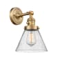 Innovations Lighting Large Cone Single Light 10" Tall Bathroom Sconce with Multiple Shade Options Brushed Brass / Seedy