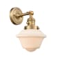 Innovations Lighting Small Oxford Single Light 12" Tall Bathroom Sconce with Multiple Shade Options Brushed Brass / Matte White