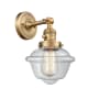 Innovations Lighting Small Oxford Single Light 12" Tall Bathroom Sconce with Multiple Shade Options Brushed Brass / Clear