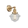 Innovations Lighting Small Oxford Single Light 12" Tall Bathroom Sconce with Multiple Shade Options Brushed Brass / Seedy