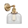 Innovations Lighting Large Bell Single Light 12" Tall Bathroom Sconce with Multiple Shade Options Brushed Brass / Clear
