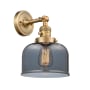 Innovations Lighting Large Bell Single Light 12" Tall Bathroom Sconce with Multiple Shade Options Brushed Brass / Plated Smoked