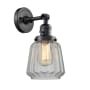 Innovations Lighting Chatham Single Light 12" Tall Bathroom Sconce with Multiple Shade Options Matte Black / Clear